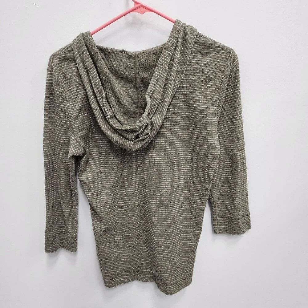 Lauren Jeans Co Ralph‎ Lauren Womens Hoodie Medium Olive Green Striped Pullover